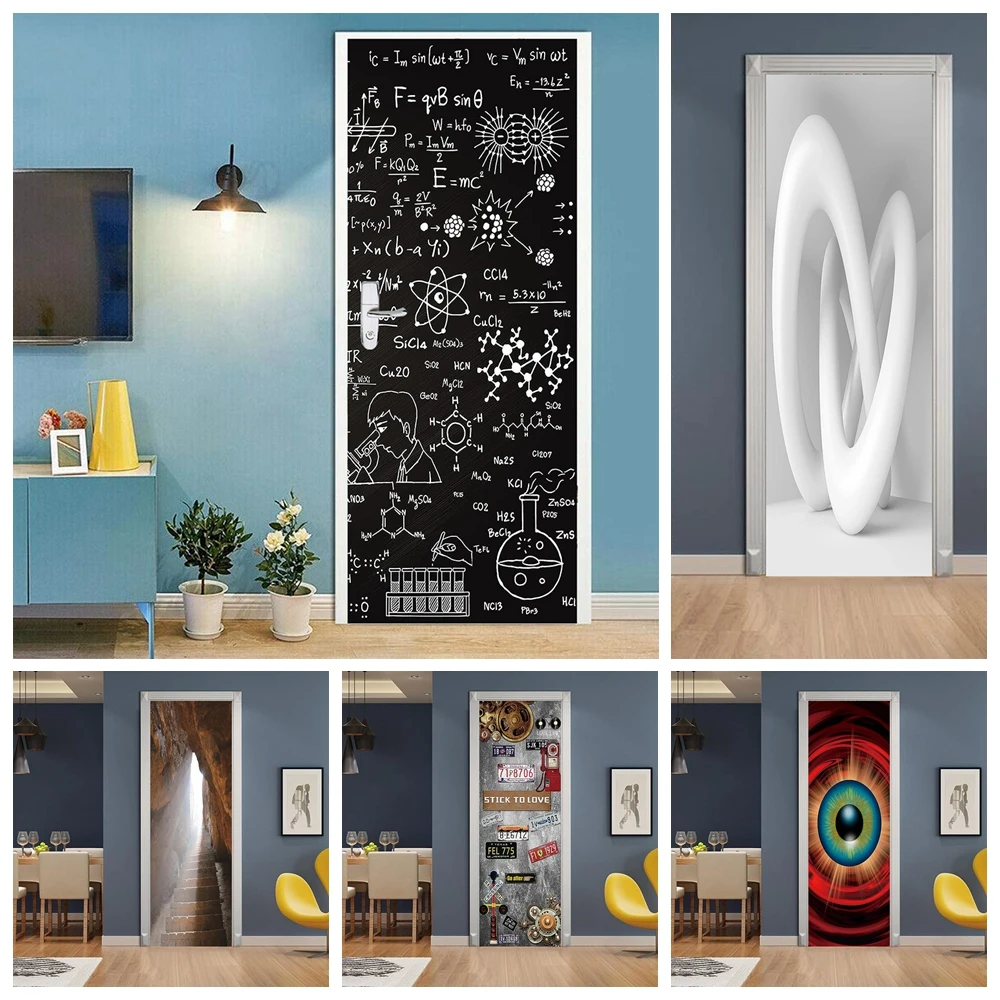 3D Printing Vinyl - 3D Abstract Geometry Prints Door Sticker