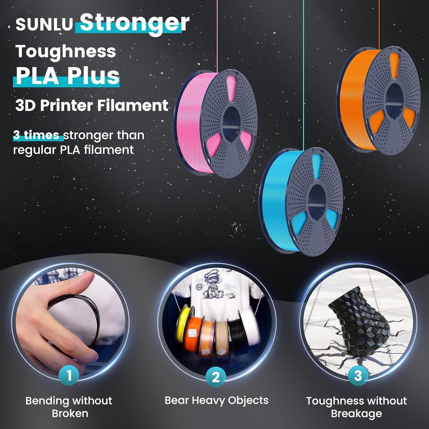 SUNLU Pla Plus 3D Filament 1.7 - 3D Printing Fdm 评论和价格