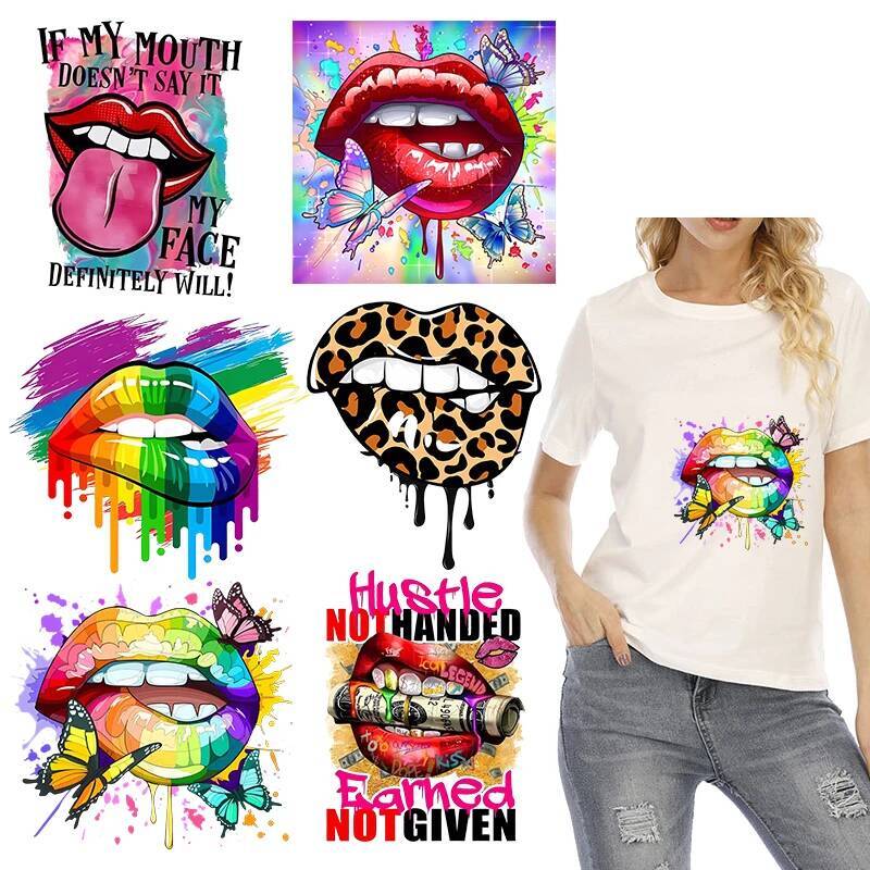 Sexy leopard print lips Heat T - 3D Printing Vinyl 评论和价格