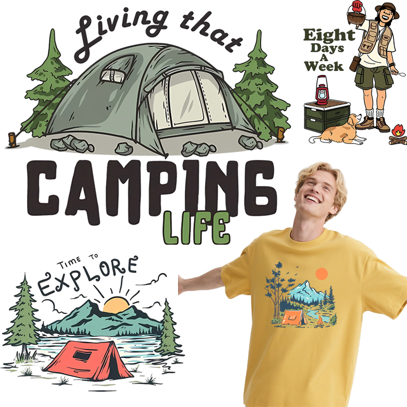 Summer camping dtf clothing ho - 3D Printing Vinyl 评论和价格
