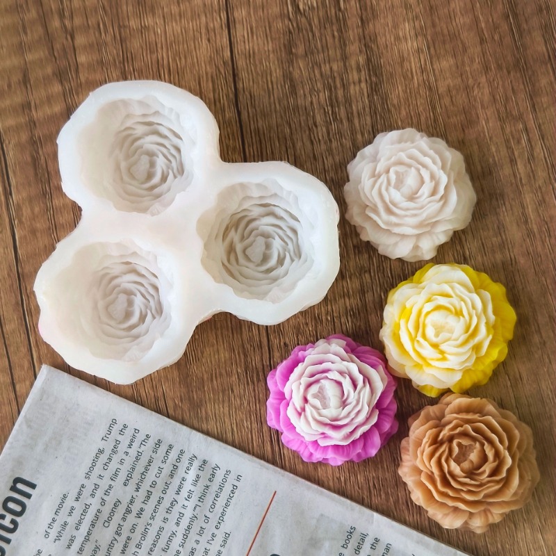 3pcs/set Peony Flower Candle S - 3D Printing Concrete 评论和价格